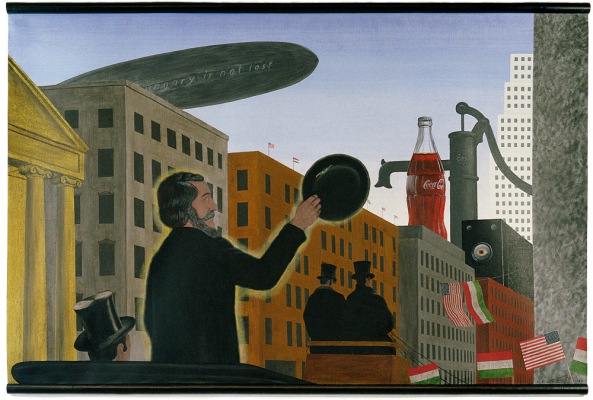 Lajos Kossuth in New York, 1989137x199 cm,&amp;nbsp;acrylic on canvas&amp;copy; Regős Istv&amp;aacute;n