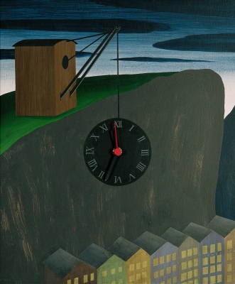 Salzburg Clock, 199245x32 cm, mixed technique&amp;copy; Regős Istv&amp;aacute;n