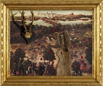 Deer-stalking&amp;nbsp;(after L. Cranach), 200882x97 cm, mixed technique&amp;copy; Regős Istv&amp;aacute;n