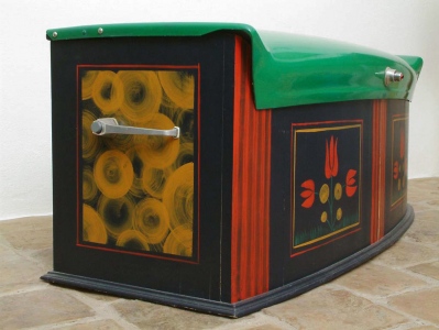 Chest With Tulip Pattern, 199553x122x53 cm, painted wood, parts of Trabant car&amp;copy; Regős Istv&amp;aacute;n