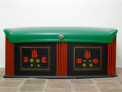 Chest With Tulip Pattern, 199553x122x53 cm, painted wood, parts of Trabant car&amp;copy; Regős Istv&amp;aacute;n