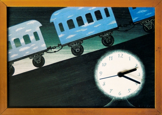Hajnali vonat, 199134x33 cm, vegyes technika&amp;copy; Regős Istv&amp;aacute;n